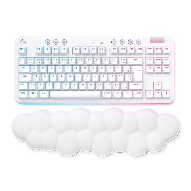 Teclado Mecanico Logitech G715 Lightspeed, RGB, Wireless, Switch Brown, Branco, 920-010702