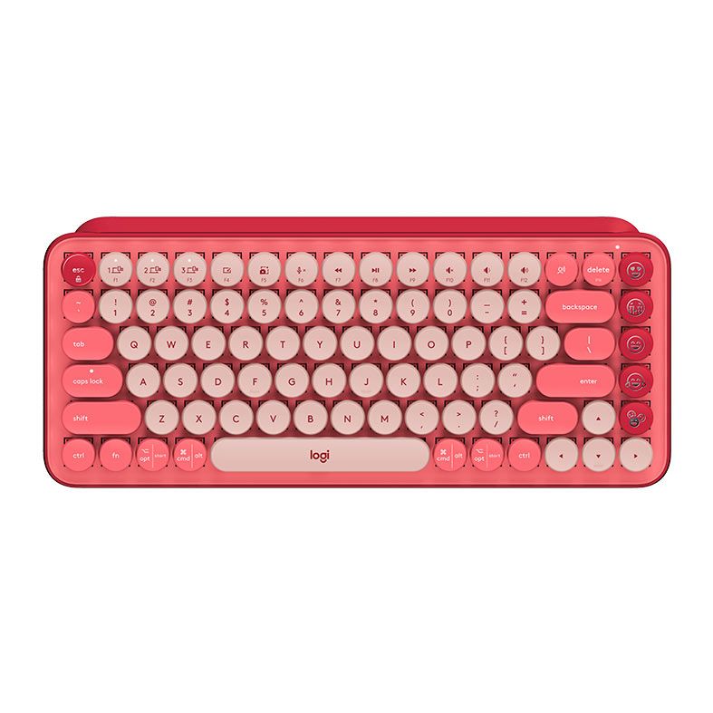 Teclado Mecanico Logitech Pop Keys, Wireless, Switch Marrom, Rosa Heartbreaker, 920-010712