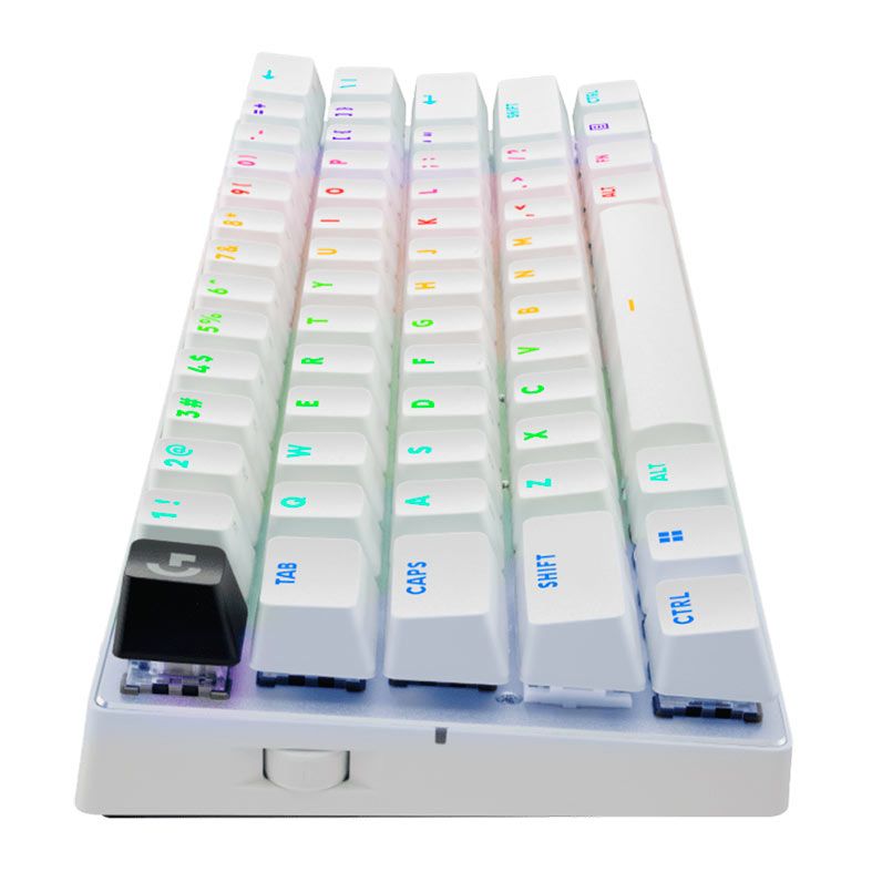 Teclado Mecanico Logitech G Pro X Lightspeed, RGB, 60%, Switch Optico GX Tactile, Tri-Mode, Branco, 920-011921
