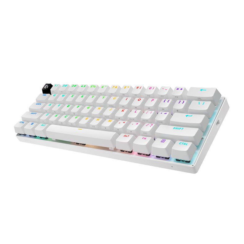 Teclado Mecanico Logitech G Pro X Lightspeed, RGB, 60%, Switch Optico GX Tactile, Tri-Mode, Branco, 920-011921