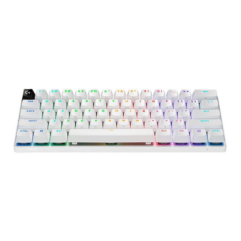 Teclado Mecanico Logitech G Pro X Lightspeed, RGB, 60%, Switch Optico GX Tactile, Tri-Mode, Branco, 920-011921