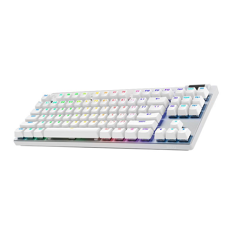 Teclado Mecanico Logitech G Pro X Tkl Lightspeed, RGB, Switch Marrom, Wireless, Branco, 920-012143