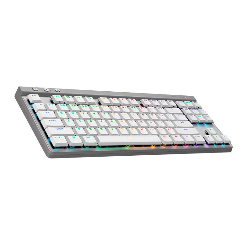 Teclado Mecanico Logitech G515 TKL Lightspeed, RGB, Switch GL Brown, Tri-Mode, Branco, 920-012535