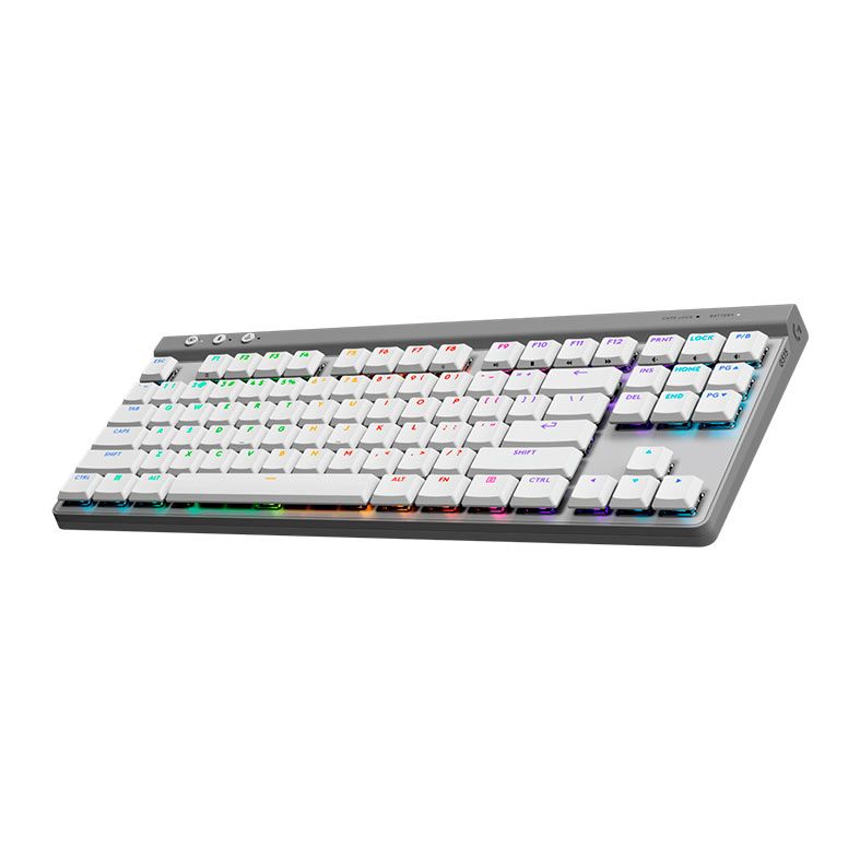 Teclado Mecanico Logitech G515 TKL Lightspeed, RGB, Switch GL Brown, Tri-Mode, Branco, 920-012535