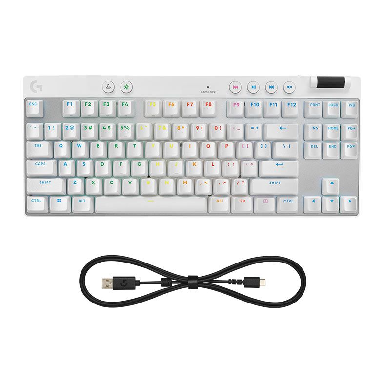 Teclado Magnetico Logitech G Pro X TKL Rapid, RGB, Branco, 920