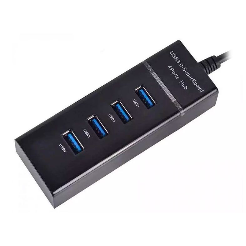 Hub MD.9, 4 Portas USB-A 3.0, Tipo C, Preto, 9250