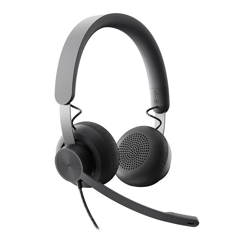 Headset Logitech Zone Wired, Som Stereo, Drivers 40mm, Preto, 981-000876