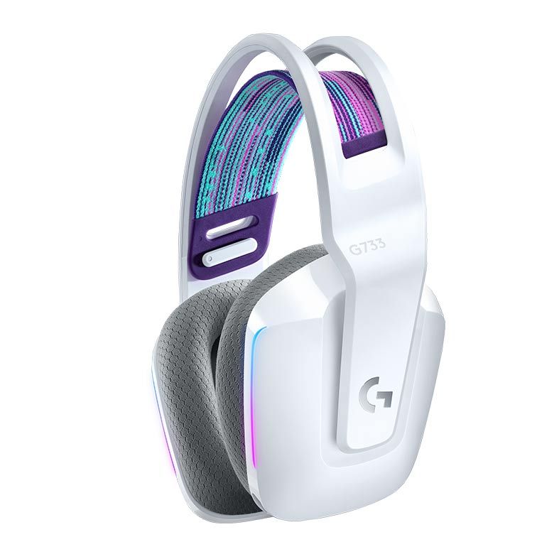 Headset Gamer Logitech G733 Lightspeed 7.1 Wireless RGB Branco, 981-000882