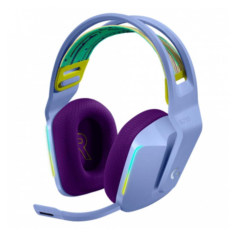 Headset Gamer Logitech G733 Lightspeed 7.1 Wireless RGB Lilas, 981-000889