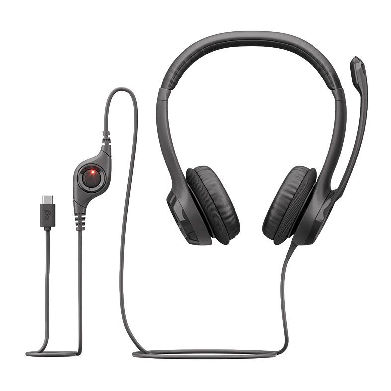 Headset Logitech H390, Drivers 30mm, USB, Preto, 981-001575