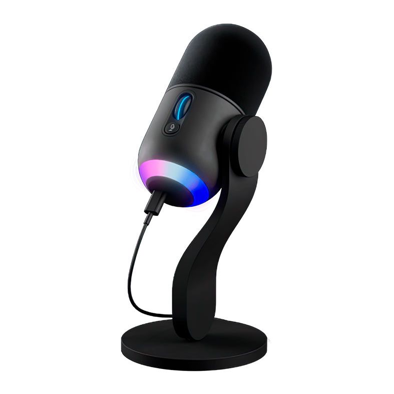 Microfone Dinamico Logitech Yeti GX, RGB, USB, Preto, 988-000568