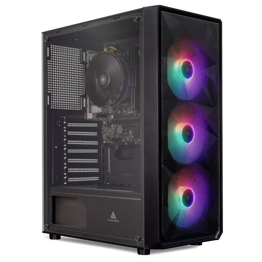 PC Gamer Completo Mancer Kvasir III, AMD Ryzen 7 5700G, 16GB DDR4, SSD M.2 480GB + Monitor + Kit Periféricos 
