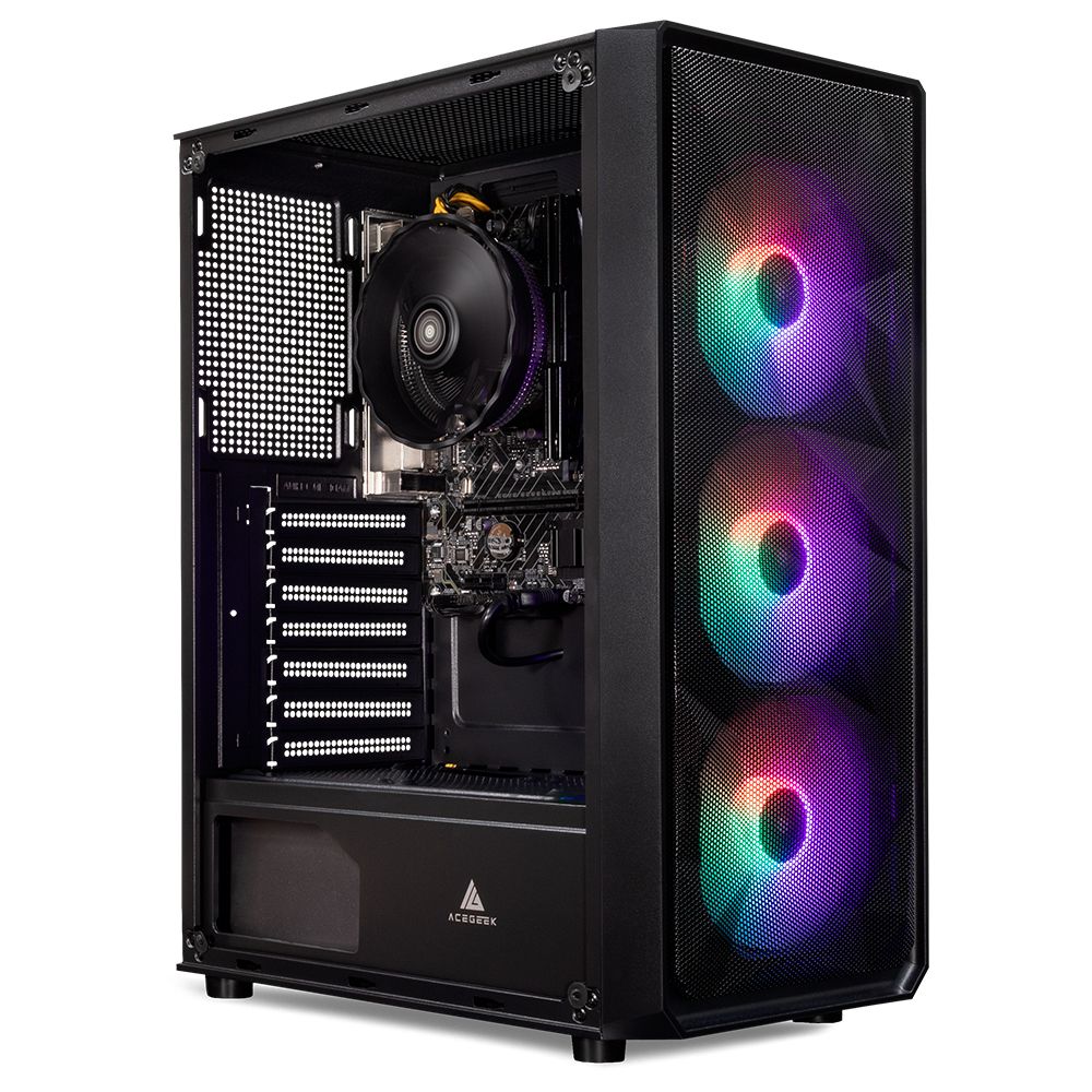 PC Gamer Completo Mancer Kvasir III, AMD Ryzen 7 5700G, 16GB DDR4, SSD M.2 480GB + Monitor + Kit Periféricos 