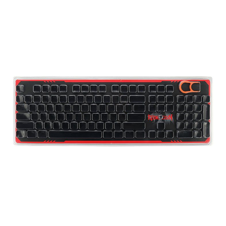 Conjunto de Teclas Redragon A107, PBT Double Shot, Preto, A107-BLACK
