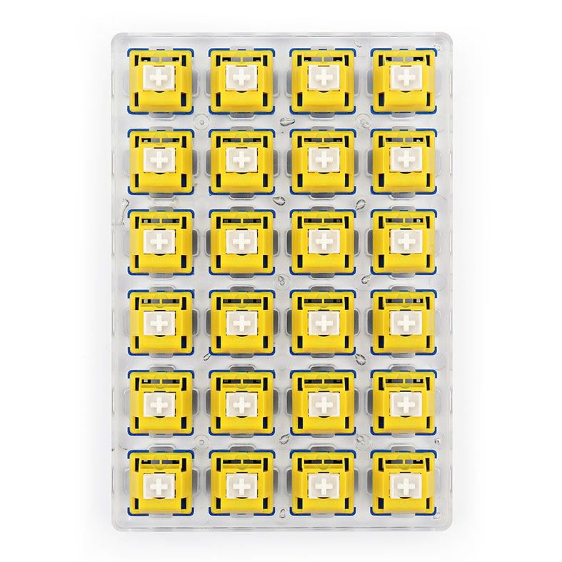 Switch Para Teclado Redragon Mecanico Tactile Bullet B, 24 Pecas, Amarelo e Branco, A113B
