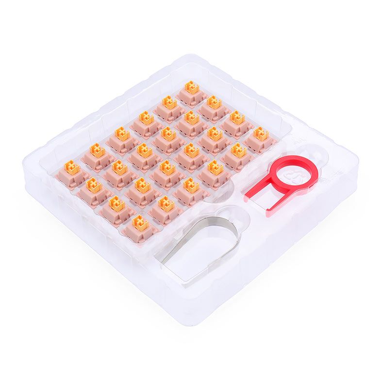 Switch Para Teclado Redragon Mecanico Linear Bullet QL, 24 Pecas, Rosa e Amarelo, A113QL
