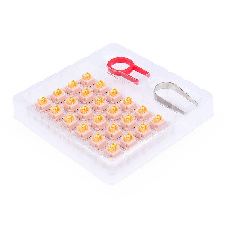Switch Para Teclado Redragon Mecanico Linear Bullet QL, 24 Pecas, Rosa e Amarelo, A113QL