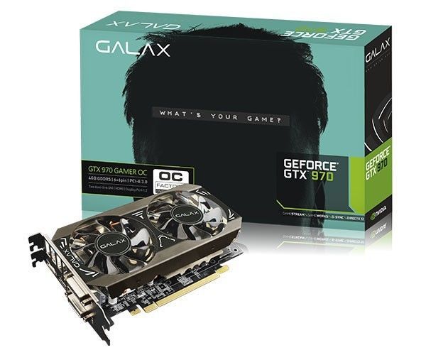 Placa de Video Galax GeForce GTX 970 4GB GDDR5 OC 256-bit, 97NPH6DT8RVZ