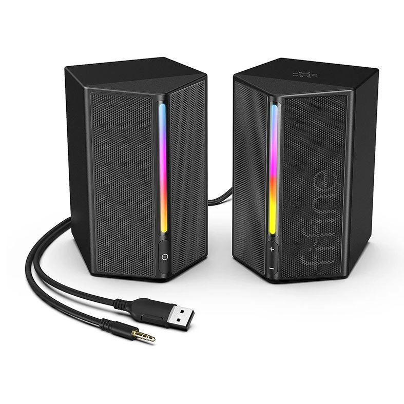 Caixa de Som Fifine AmpliGame A20, RGB, 4 RMS, USB/3.5mm, Preto, A20-BLK