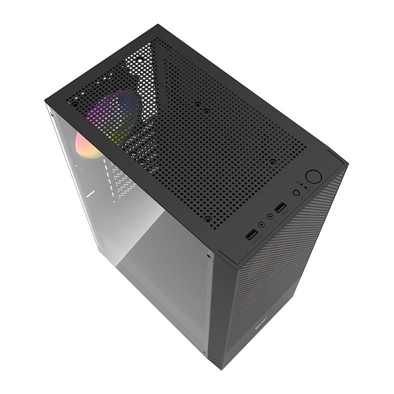 Gabinete Gamer Aigo Darkflash A290 Mesh, ARGB, Mid-Tower, Lateral de Vidro, Com 3 Fans,Preto, A290-MESH-BK-3F