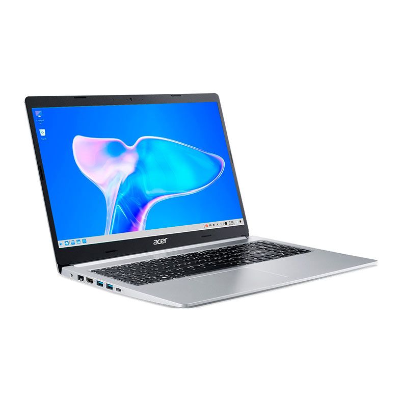 Notebook Acer Aspire 5, 15.6 Pol, FHD, AMD Ryzen 5 5500U, 8GB DDR4, SSD 256GB, Linux, Prata, A515-45-R1AC