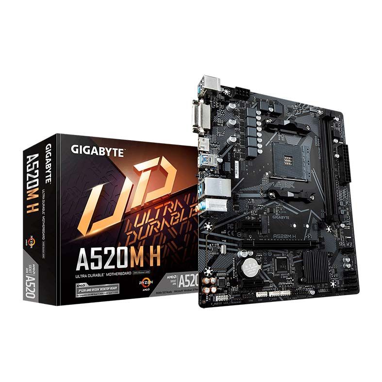 Placa Mae Gigabyte A520M H DDR4 Socket AM4 Chipset AMD A520