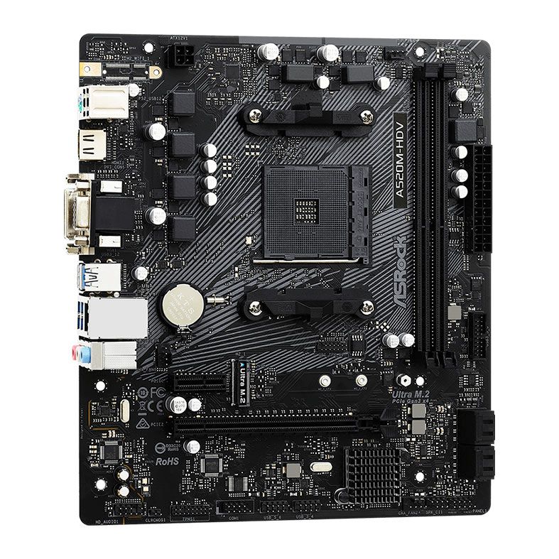 Placa Mae AsRock A520M-HDV, DDR4, Socket AM4, M-ATX, Chipset AMD A520, A520M-HDV