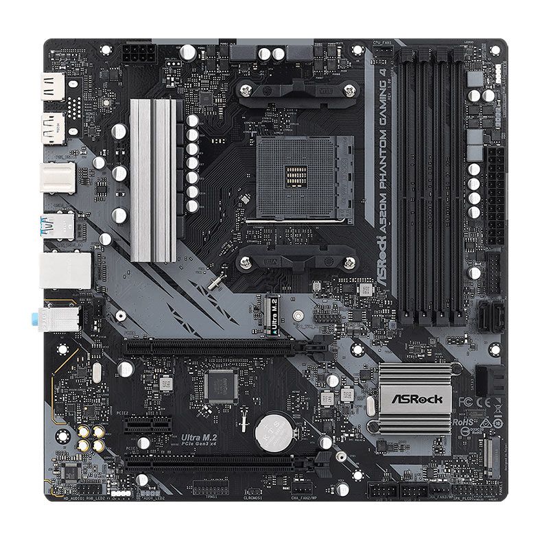 Placa Mae AsRock A520M Phantom Gaming 4, DDR4, Socket AM4, M-ATX, Chipset AMD A520, A520M-PHANTOM-GAMING-4