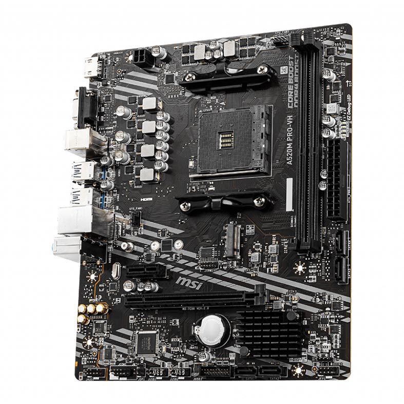Placa Mae MSI A520M PRO-VH, DDR4, Socket AM4, M-ATX, Chipset AMD A520, A520M PRO-VH