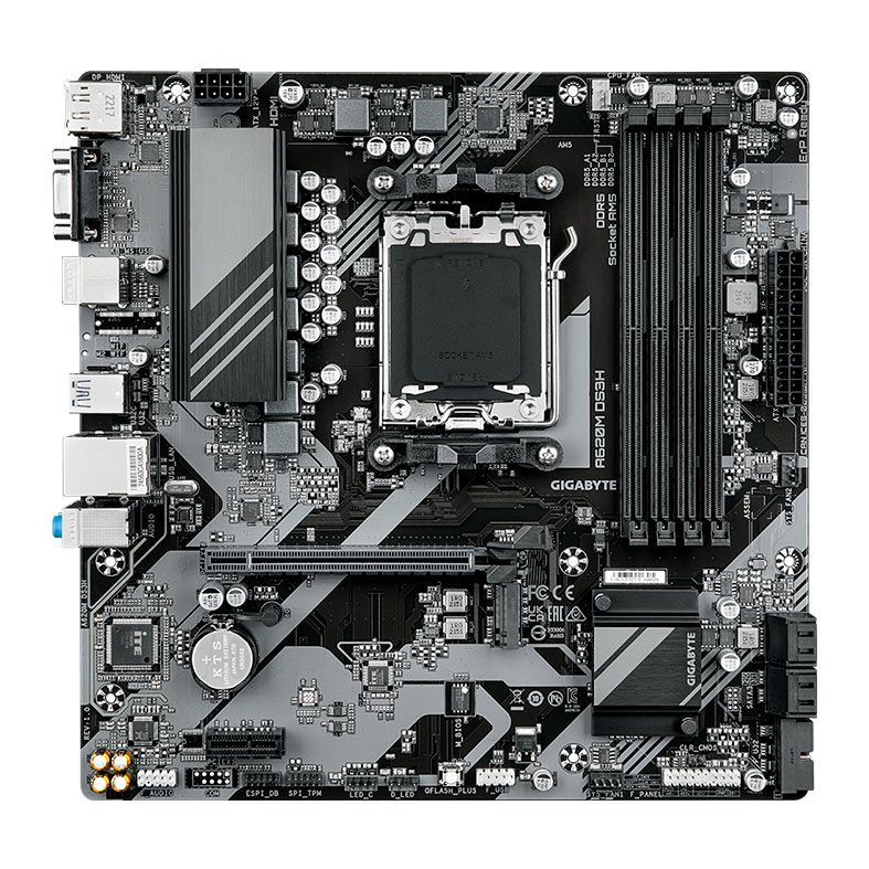 Placa Mae Gigabyte A620M DS3H, DDR5, Socket AMD AM5, M-ATX, Chipset AMD A620, A620M-DS3H