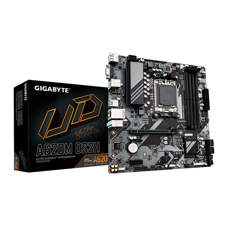 Placa Mae Gigabyte A620M DS3H, DDR5, Socket AMD AM5, M-ATX, Chipset AMD A620, A620M-DS3H