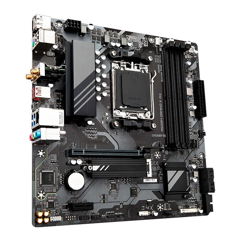 Placa Mae Gigabyte A620M Gaming X AX, WiFi, DDR5, Socket AMD AM5, M-ATX, Chipset AMD A620, A620M-GAMING-X-AX