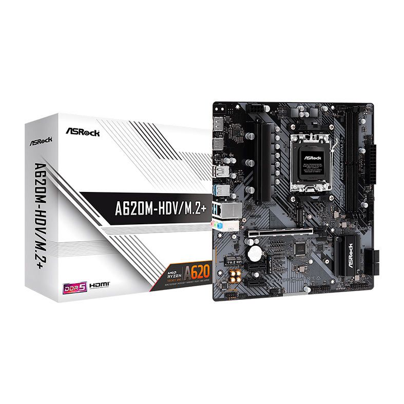 Placa Mae AsRock A620M-HDV/M.2+, DDR5, Socket AM5, M-ATX, Chipset AMD A620, A620M-HDV-M.2-PLUS