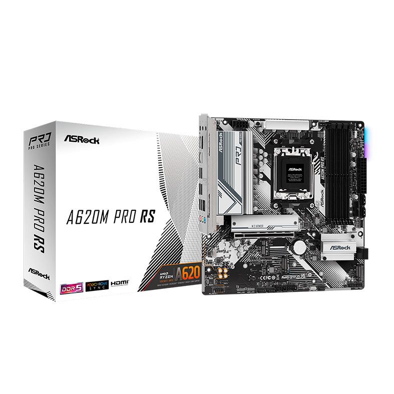 Placa Mae AsRock A620M PRO RS, DDR5, Socket AM5, M-ATX, Chipset AMD A620, A620M-PRO-RS