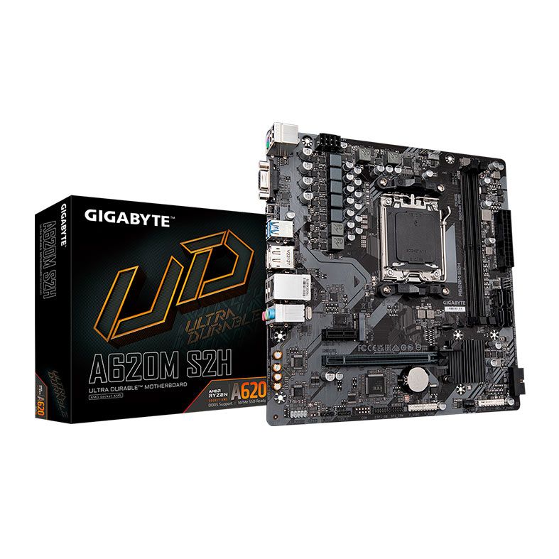 Placa Mae Gigabyte A620M S2H, DDR5, Socket AM5, M-ATX, Chipset AMD A620, A620M-S2H