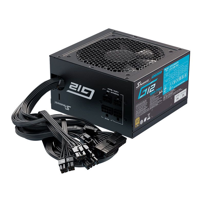 Fonte Seasonic G12 GM-750, 750W, Semi-Modular, 80 Plus Gold, Preta, A751GMAFH
