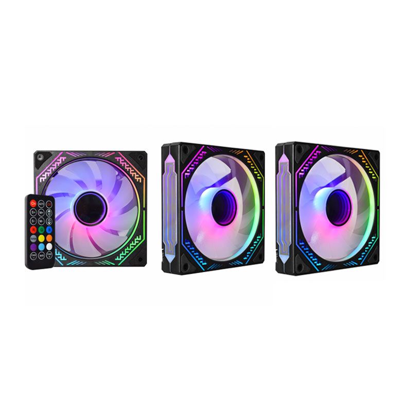 Kit Ventoinhas K-MEX AAQA, ARGB, 3x120mm, Preto, AAQAK136FTEAB0X