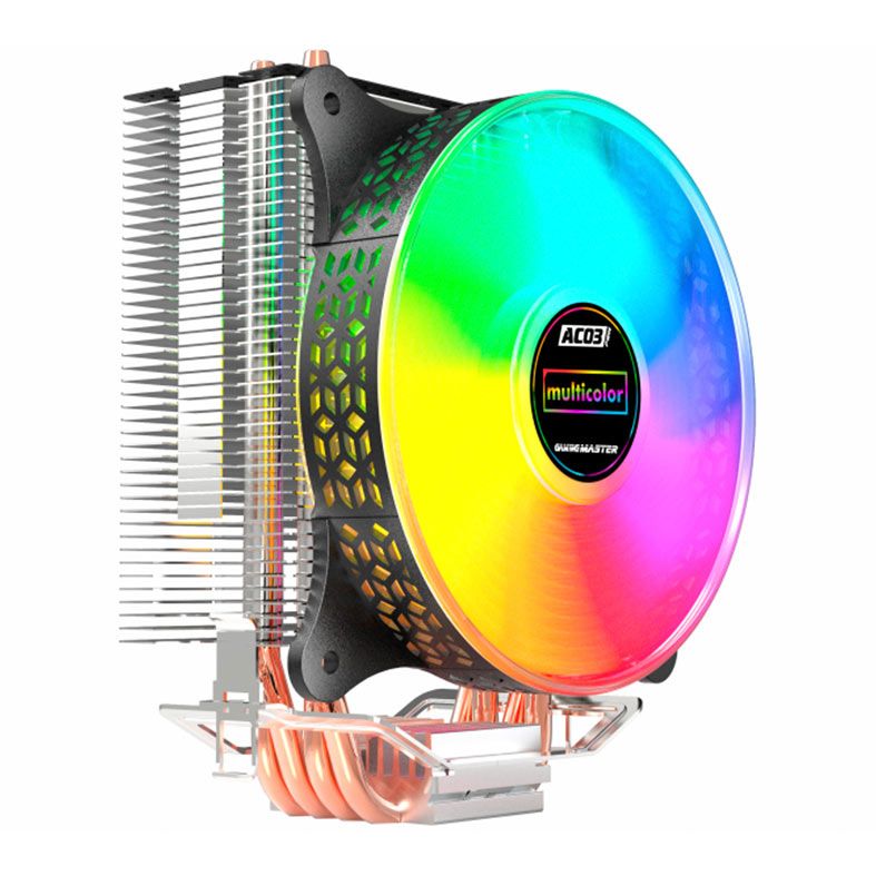 Cooler Para Processador K-MEX AC03, Rainbow, 120mm, Preto, AC03004300TXB0X