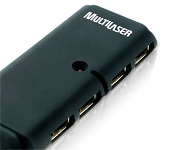 Hub 4 Portas Multi Slim 2.0 Preto, AC064