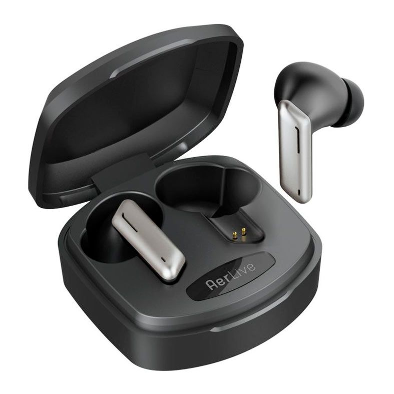 Fone de Ouvido Intra Auricular Geonav Aerlive, TWS, Wireless, Preto e Cinza, AER12BK