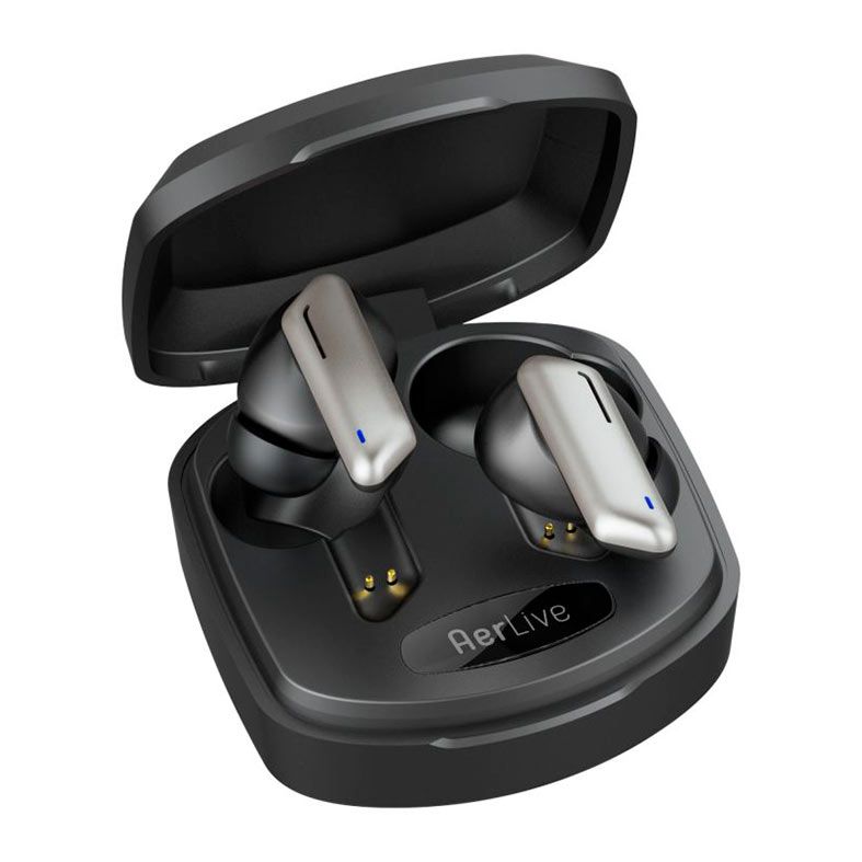Fone de Ouvido Intra Auricular Geonav Aerlive, TWS, Wireless, Preto e Cinza, AER12BK