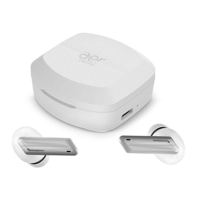 Fone de Ouvido Intra Auricular Geonav Aerlive, Wireless, Branco e Prata, AER12WT