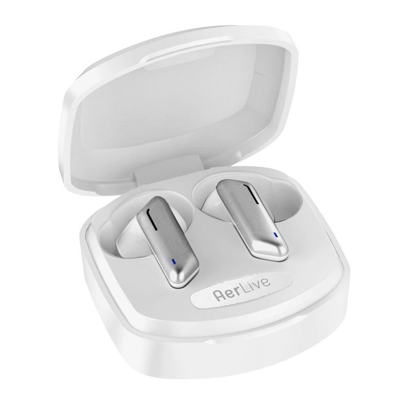 Fone de Ouvido Intra Auricular Geonav Aerlive, Wireless, Branco e Prata, AER12WT