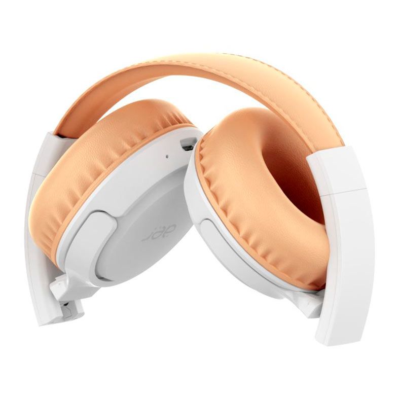 Fone de Ouvido Geonav AerJoy, Bluetooth, Drivers 40mm, Branco e Caramelo, AER13WT 