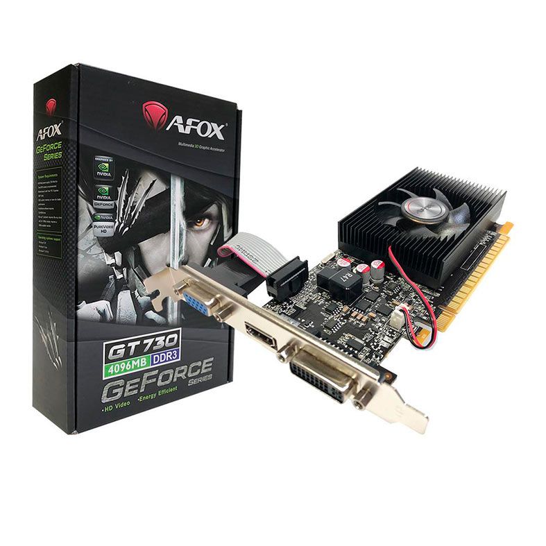 Placa de Video Afox GeForce GT730, 4GB, DDR3, 128-bits, AF730-4096D3L5