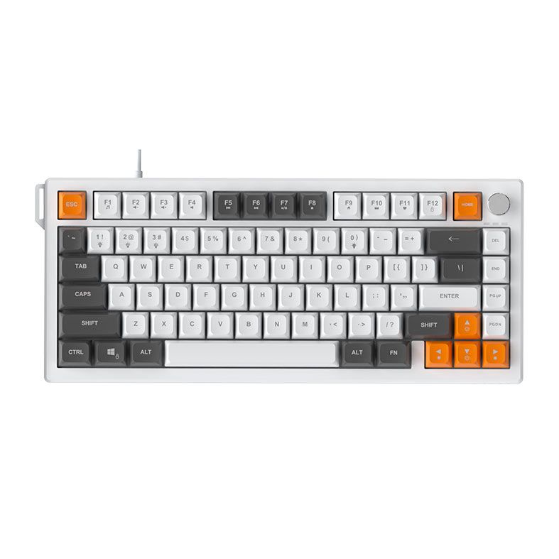 Teclado Gamer Ajazz AF82, LED Branco, Cinza/Branco/Laranja, AF82