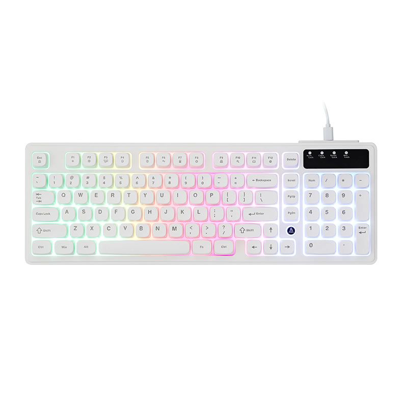 Teclado Membrana Ajazz AF98, Rainbow, Branco, AF98-WH
