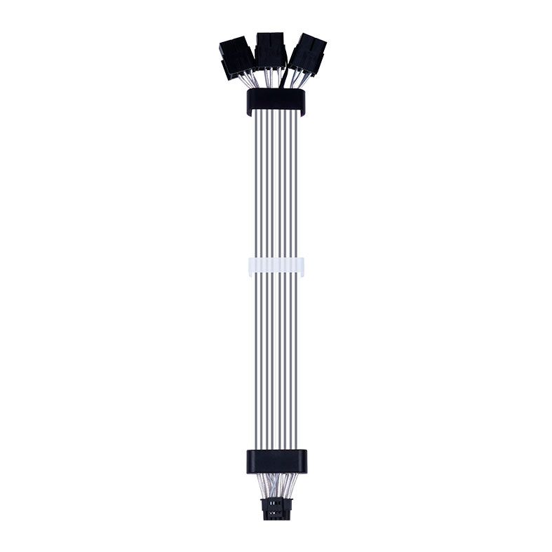 Cabo Extensor Sleeved Acegeek AC124, ARGB, 12+4 Pinos, 340mm, Preto, AG-AC124-BK