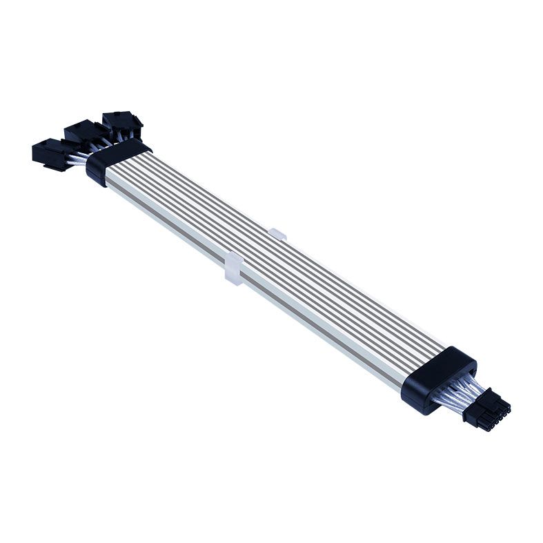 Cabo Extensor Sleeved Acegeek AC124, ARGB, 12+4 Pinos, 340mm, Preto, AG-AC124-BK