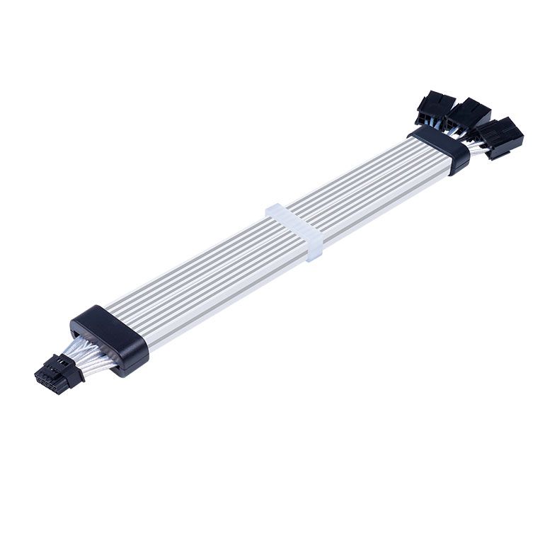 Cabo Extensor Sleeved Acegeek AC124, ARGB, 12+4 Pinos, 340mm, Preto, AG-AC124-BK